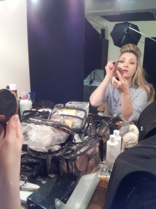 All in a days work - getting hair & make-up done