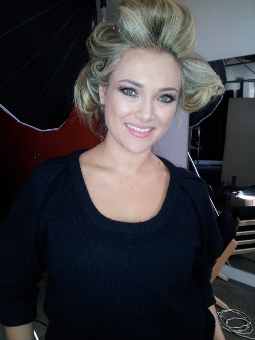 Sydney - hair & make-up done with curlers setting my hair
