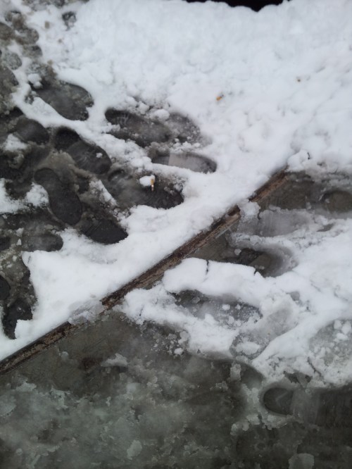 New York - First snow melting for the season