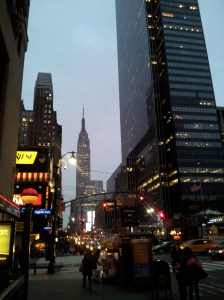 New York - Walking to the subway from the midtown studio with The Empire State Building in front