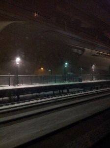 On a train going from Washington, DC to New York, NY