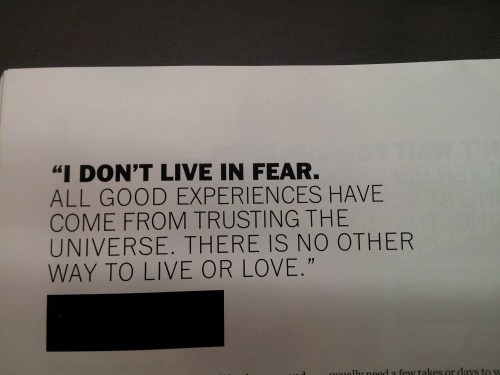 NYC - A saying I came across in a magazine whilst waiting for one of my castings