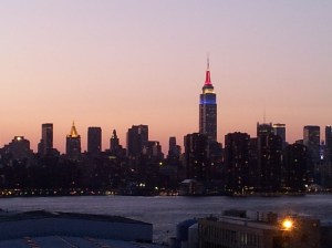 Brooklyn - the view from the roof of the Wythe Hotel at sunset