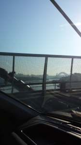 Sydney - On the Anzac Bridge, on my way to work with the Sydney Harbour Bridge in the background